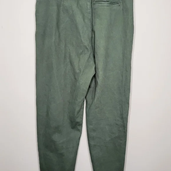 Sézane Paris Austin Cargo Green Paperbag Cut High Waisted Pant EU 44 / US 12 - Picture 3 of 16